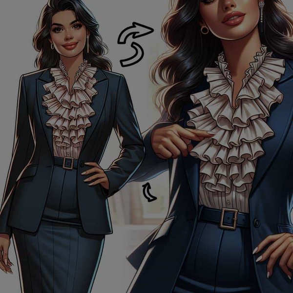 How to Style a Feminine Ruffle Shirt Under a Business Suit?