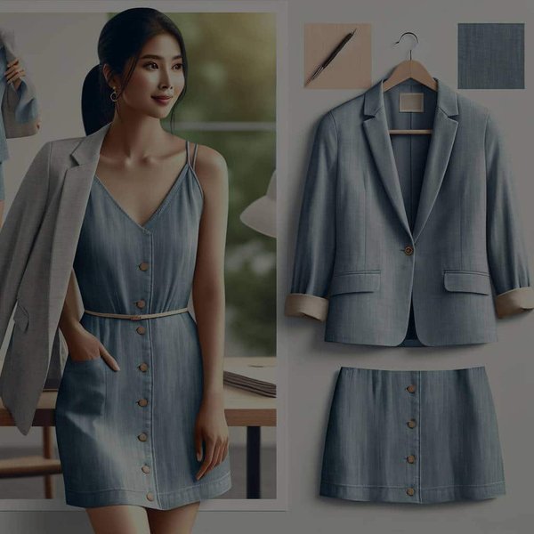 How to Pair a Chambray Dress with a Blazer for a Business Casual Summer Outfit?