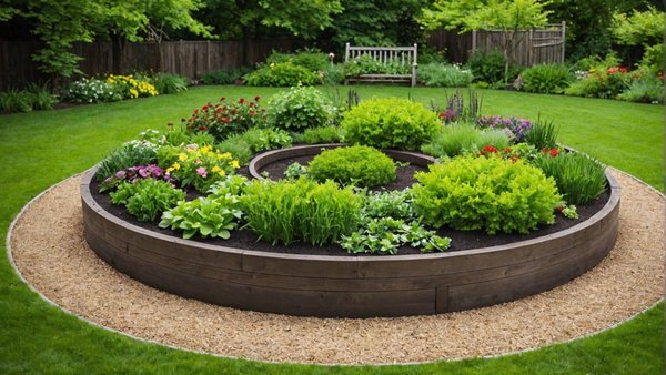 Create an elegant green haven with a round raised garden bed